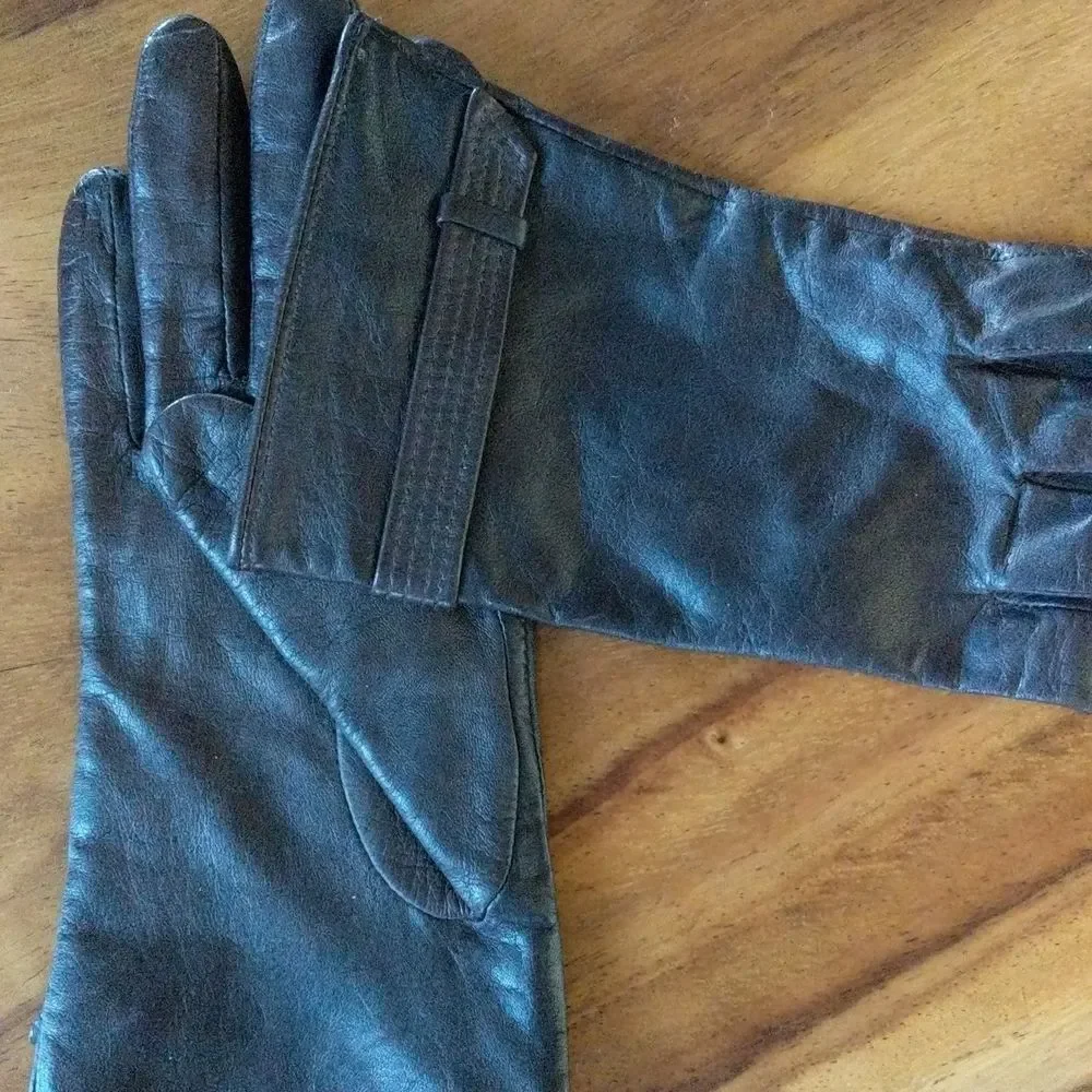 Nine West Butter Leather Gloves Espresso Color Size L